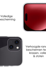 NoXx Hoes Geschikt voor iPhone 15 Hoesje Cover Siliconen Back Case Hoes Met 2x Screenprotector - Transparant