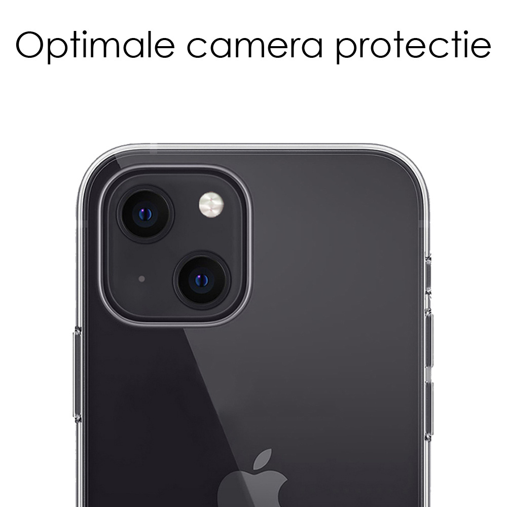 NoXx Hoes Geschikt voor iPhone 15 Hoesje Cover Siliconen Back Case Hoes Met 2x Screenprotector - Transparant