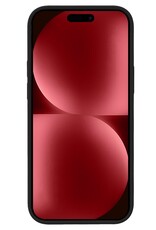 NoXx Hoes Geschikt voor iPhone 15 Hoesje Cover Siliconen Back Case Hoes Met 2x Screenprotector - Zwart