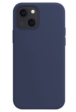 NoXx Hoes Geschikt voor iPhone 15 Plus Hoesje Cover Siliconen Back Case Hoes Met Screenprotector - Donkerblauw