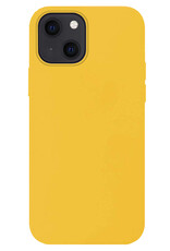 NoXx Hoes Geschikt voor iPhone 15 Plus Hoesje Cover Siliconen Back Case Hoes Met 2x Screenprotector - Geel