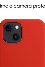 NoXx Hoes Geschikt voor iPhone 15 Plus Hoesje Cover Siliconen Back Case Hoes Met 2x Screenprotector - Rood