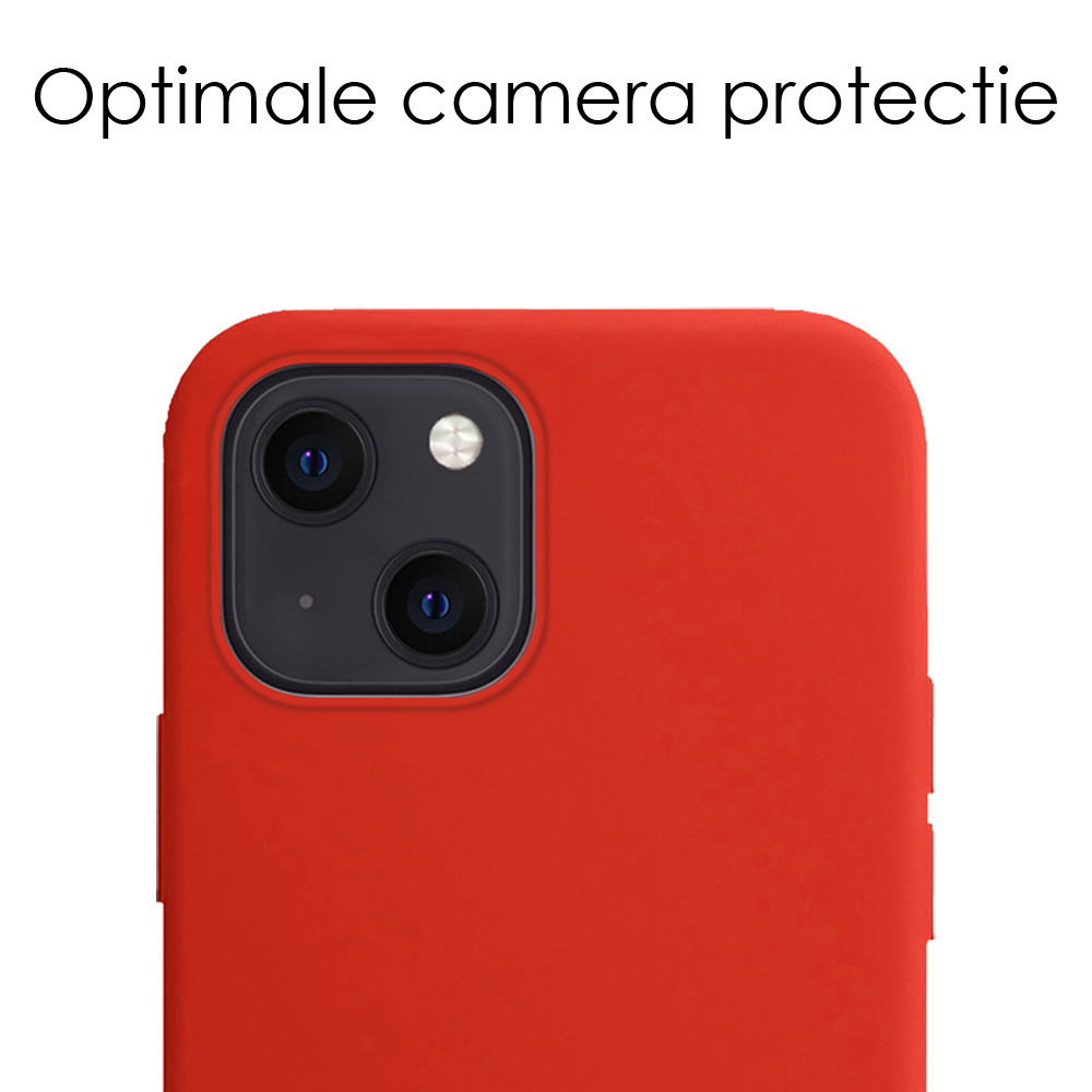 NoXx Hoes Geschikt voor iPhone 15 Plus Hoesje Cover Siliconen Back Case Hoes Met 2x Screenprotector - Rood
