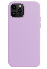 NoXx Hoes Geschikt voor iPhone 15 Pro Hoesje Cover Siliconen Back Case Hoes Met Screenprotector - Lila