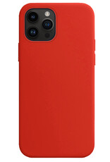 NoXx Hoes Geschikt voor iPhone 15 Pro Hoesje Cover Siliconen Back Case Hoes Met Screenprotector - Rood