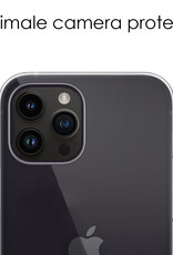 NoXx Hoes Geschikt voor iPhone 15 Pro Hoesje Cover Siliconen Back Case Hoes Met 2x Screenprotector - Transparant