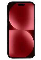 NoXx Hoes Geschikt voor iPhone 15 Pro Hoesje Cover Siliconen Back Case Hoes Met 2x Screenprotector - Zwart