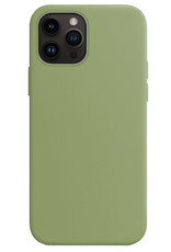 NoXx Hoes Geschikt voor iPhone 15 Pro Max Hoesje Cover Siliconen Back Case Hoes Met Screenprotector - Groen