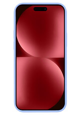 NoXx Hoes Geschikt voor iPhone 15 Pro Max Hoesje Cover Siliconen Back Case Hoes Met Screenprotector - Lichtblauw