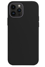 NoXx Hoes Geschikt voor iPhone 15 Pro Max Hoesje Cover Siliconen Back Case Hoes Met Screenprotector - Zwart