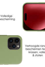 NoXx Hoes Geschikt voor iPhone 15 Pro Max Hoesje Cover Siliconen Back Case Hoes Met 2x Screenprotector - Groen