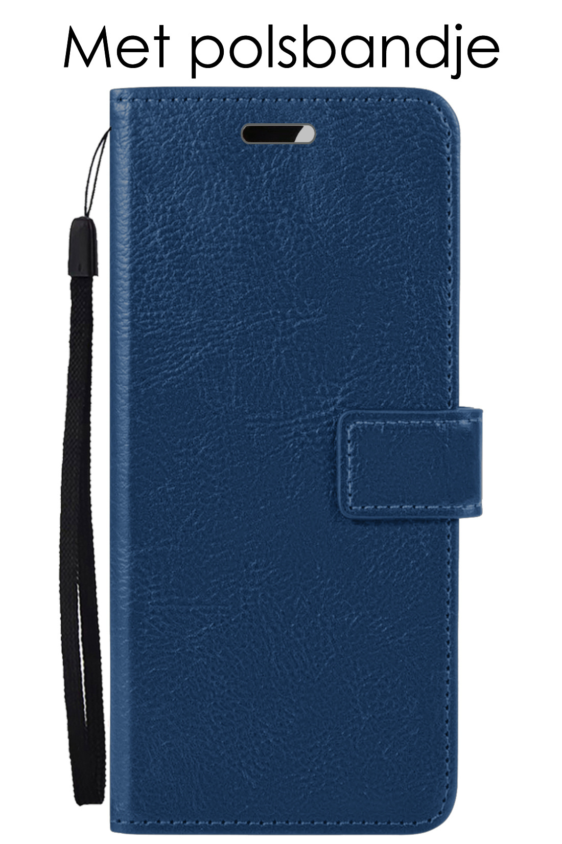 NoXx Hoes Geschikt voor iPhone 15 Hoesje Book Case Hoes Flip Cover Wallet Bookcase Met Screenprotector - Donkerblauw