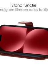 NoXx Hoes Geschikt voor iPhone 15 Hoesje Book Case Hoes Flip Cover Wallet Bookcase Met 2x Screenprotector - Bruin