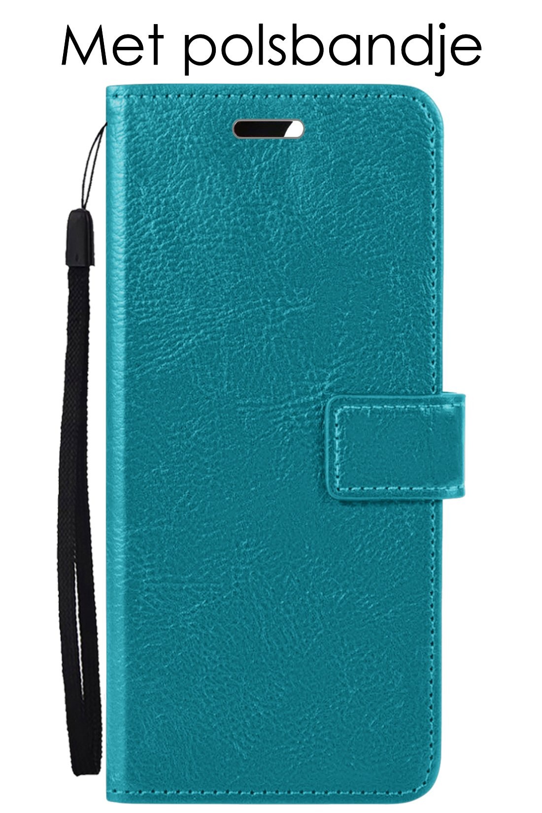 NoXx Hoes Geschikt voor iPhone 15 Hoesje Book Case Hoes Flip Cover Wallet Bookcase Met 2x Screenprotector - Turquoise