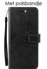 NoXx Hoes Geschikt voor iPhone 15 Hoesje Book Case Hoes Flip Cover Wallet Bookcase Met 2x Screenprotector - Zwart