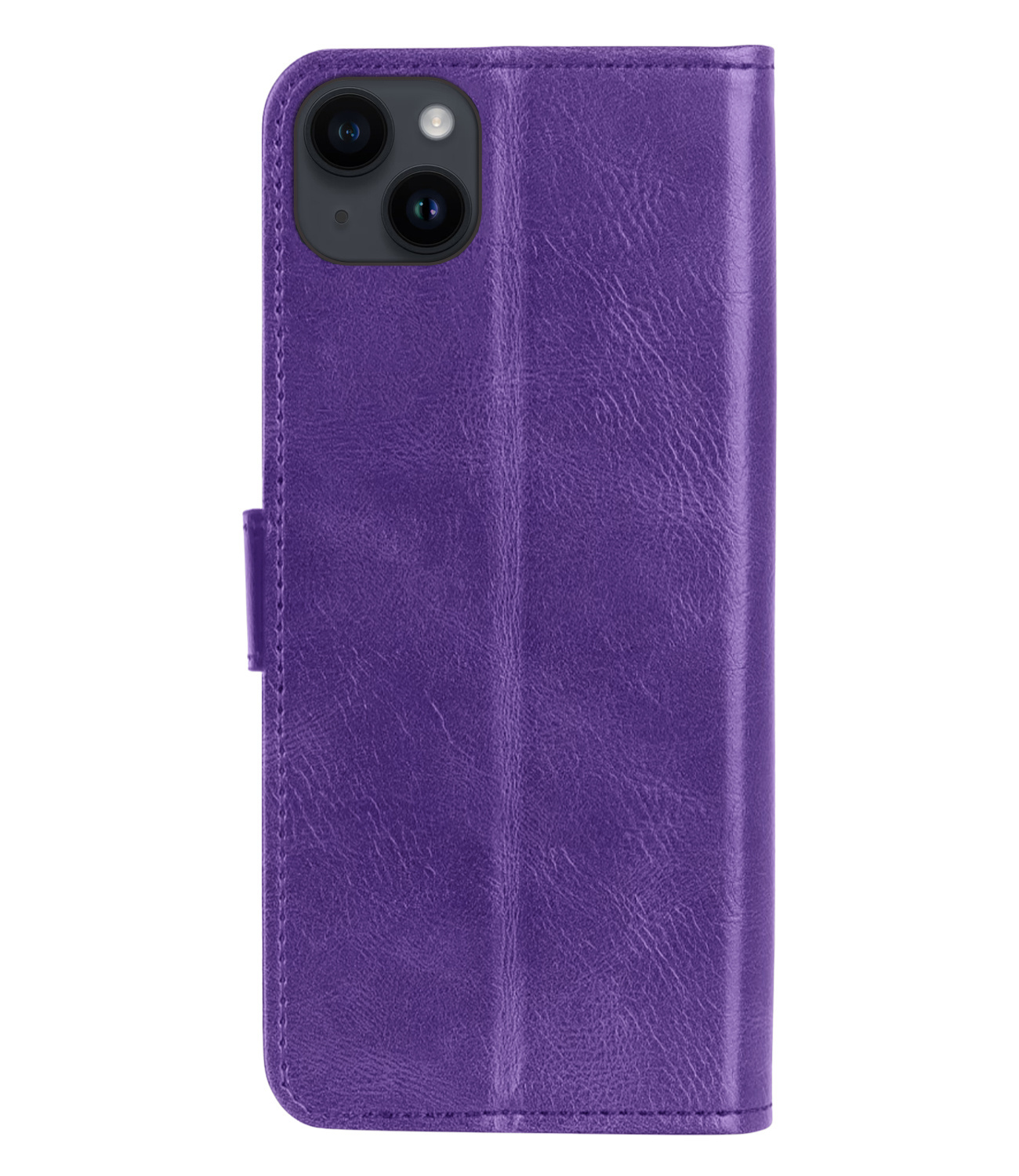 NoXx Hoes Geschikt voor iPhone 15 Plus Hoesje Book Case Hoes Flip Cover Wallet Bookcase Met Screenprotector - Paars
