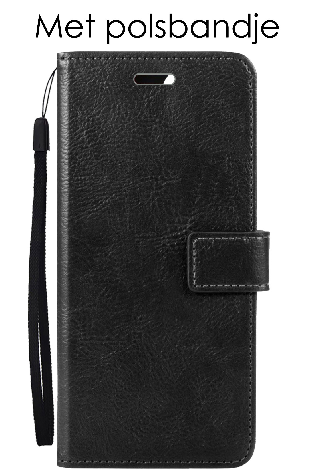 NoXx Hoes Geschikt voor iPhone 15 Plus Hoesje Book Case Hoes Flip Cover Wallet Bookcase Met Screenprotector - Zwart