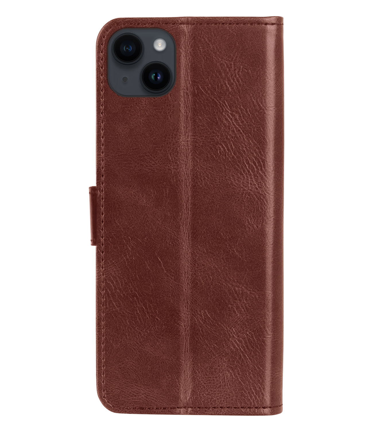 NoXx Hoes Geschikt voor iPhone 15 Plus Hoesje Book Case Hoes Flip Cover Wallet Bookcase Met 2x Screenprotector - Bruin
