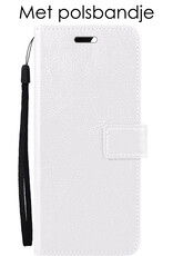 NoXx Hoes Geschikt voor iPhone 15 Pro Hoesje Book Case Hoes Flip Cover Wallet Bookcase Met 2x Screenprotector - Wit