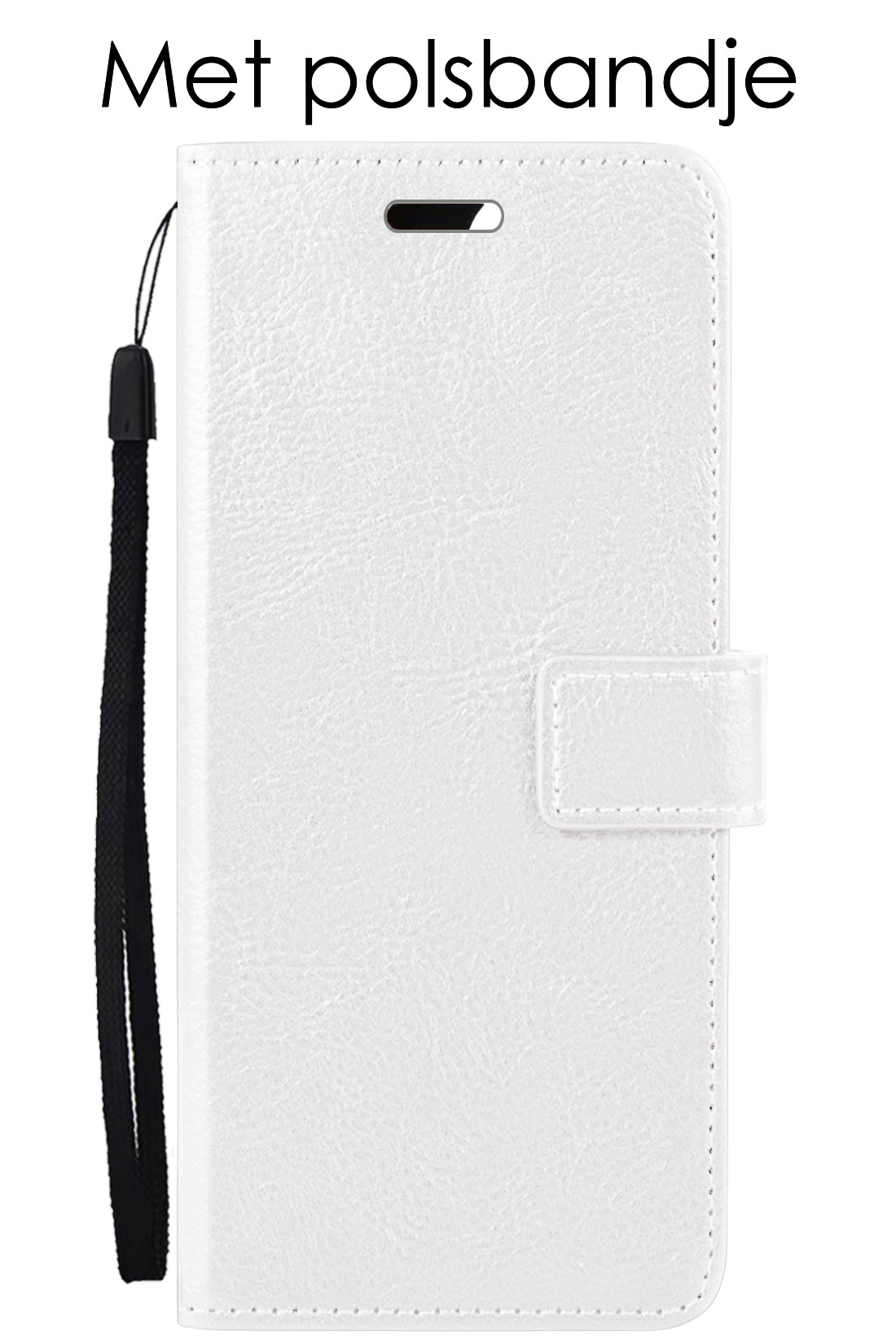 NoXx Hoes Geschikt voor iPhone 15 Pro Hoesje Book Case Hoes Flip Cover Wallet Bookcase Met 2x Screenprotector - Wit
