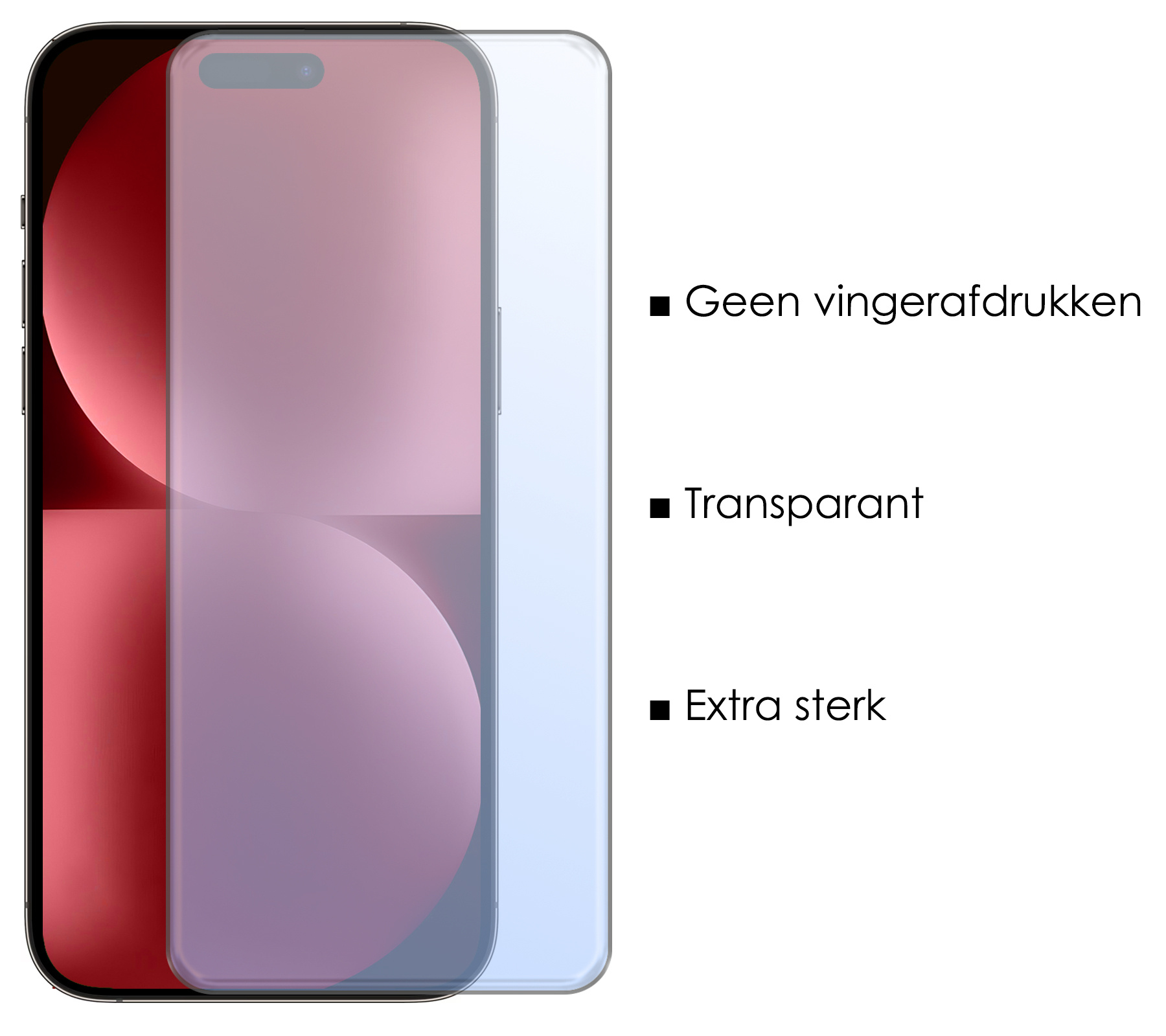 NoXx Hoes Geschikt voor iPhone 15 Plus Hoesje Book Case Hoes Flip Cover Wallet Bookcase Met Screenprotector - Lichtroze