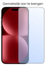 NoXx Hoes Geschikt voor iPhone 15 Plus Hoesje Cover Siliconen Back Case Hoes Met Screenprotector - Rood