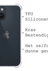 BASEY. Hoes Geschikt voor iPhone 15 Plus Hoesje Shock Proof Case Hoes Met 2x Screenprotector - Hoesje Geschikt voor iPhone 15 Plus Hoes Cover Shockproof - Transparant