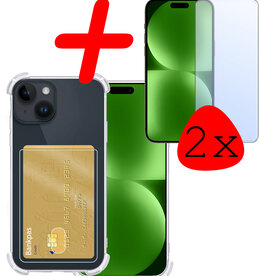 BASEY. BASEY. iPhone 15 Hoesje Pashouder Met 2x Screenprotector