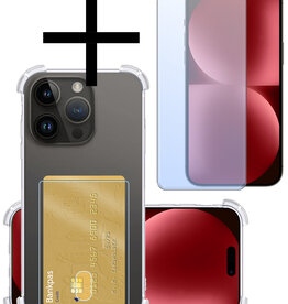 NoXx NoXx iPhone 15 Pro Hoesje Pashouder Met Screenprotector