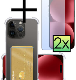 NoXx NoXx iPhone 15 Pro Max Hoesje Pashouder Met 2x Screenprotector