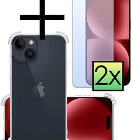 NoXx NoXx iPhone 15 Hoesje Shockproof Met 2x Screenprotector