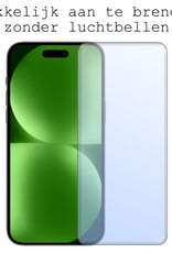 BASEY. Hoes Geschikt voor iPhone 15 Hoesje Siliconen Back Cover Case Met 2x Screenprotector - Hoesje Geschikt voor iPhone 15 Hoes Cover Hoesje - Lichtblauw