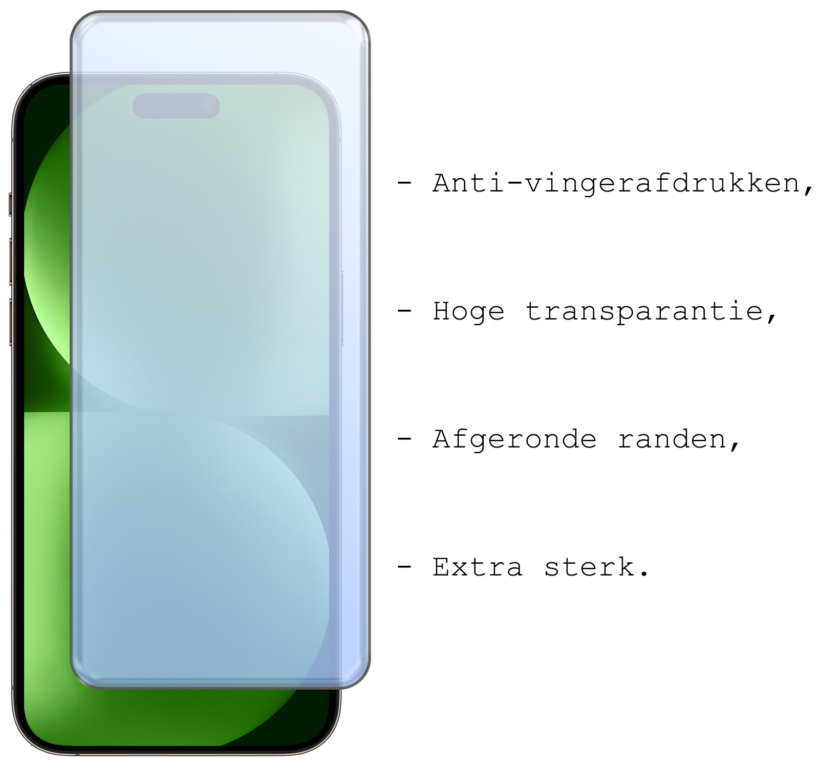 BASEY. Hoes Geschikt voor iPhone 15 Pro Max Hoesje Siliconen Back Cover Case Met 2x Screenprotector - Hoesje Geschikt voor iPhone 15 Pro Max Hoes Cover Hoesje - Lichtblauw