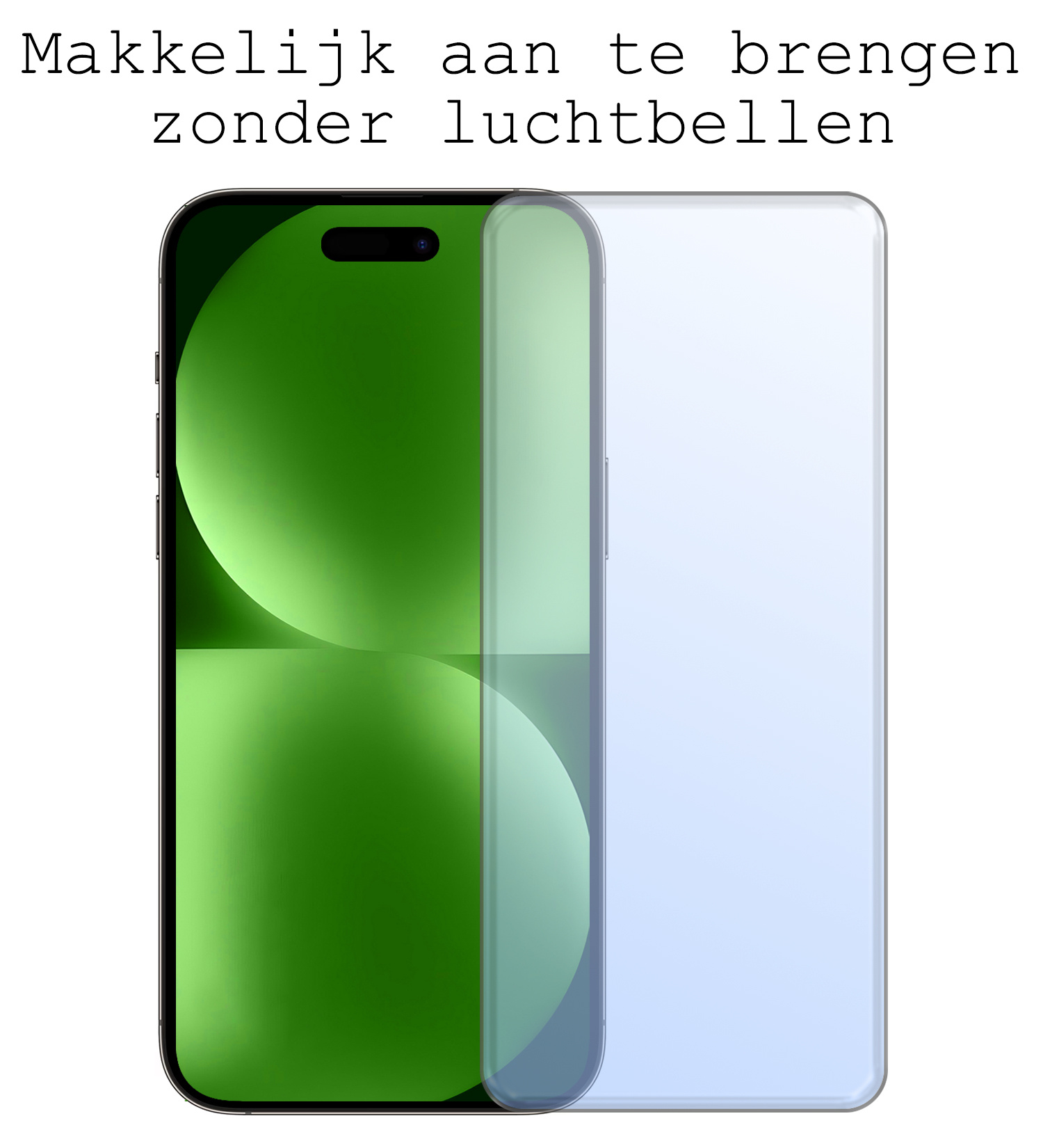 BASEY. Hoes Geschikt voor iPhone 15 Plus Hoesje Bookcase Hoes Flip Case Book Cover Met Screenprotector - Hoesje Geschikt voor iPhone 15 Plus Hoes Book Case Hoesje - Donkerblauw