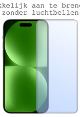 BASEY. Hoes Geschikt voor iPhone 15 Pro Hoesje Bookcase Hoes Flip Case Book Cover Met 2x Screenprotector - Hoesje Geschikt voor iPhone 15 Pro Hoes Book Case Hoesje - Zwart