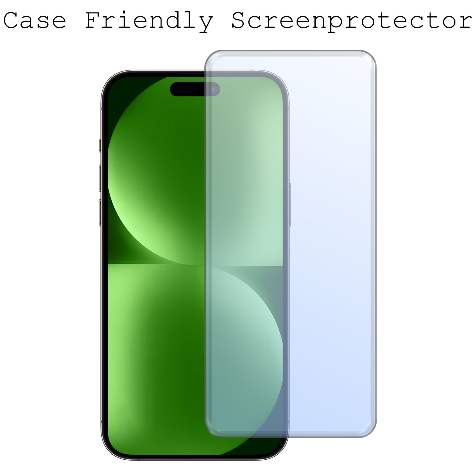 BASEY. Hoes Geschikt voor iPhone 15 Pro Hoesje Shock Proof Case Hoes Siliconen Met Screenprotector - Hoesje Geschikt voor iPhone 15 Pro Hoes Cover Shockproof - Transparant