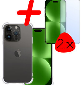 BASEY. BASEY. iPhone 15 Pro Hoesje Shockproof Met 2x Screenprotector