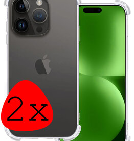 BASEY. BASEY. iPhone 15 Pro Max Hoesje Shockproof - Transparant - 2 PACK