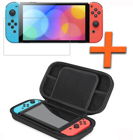 Nomfy Nomfy Nintendo Switch OLED Hoesje Handvat Met Screenprotector - Blauw