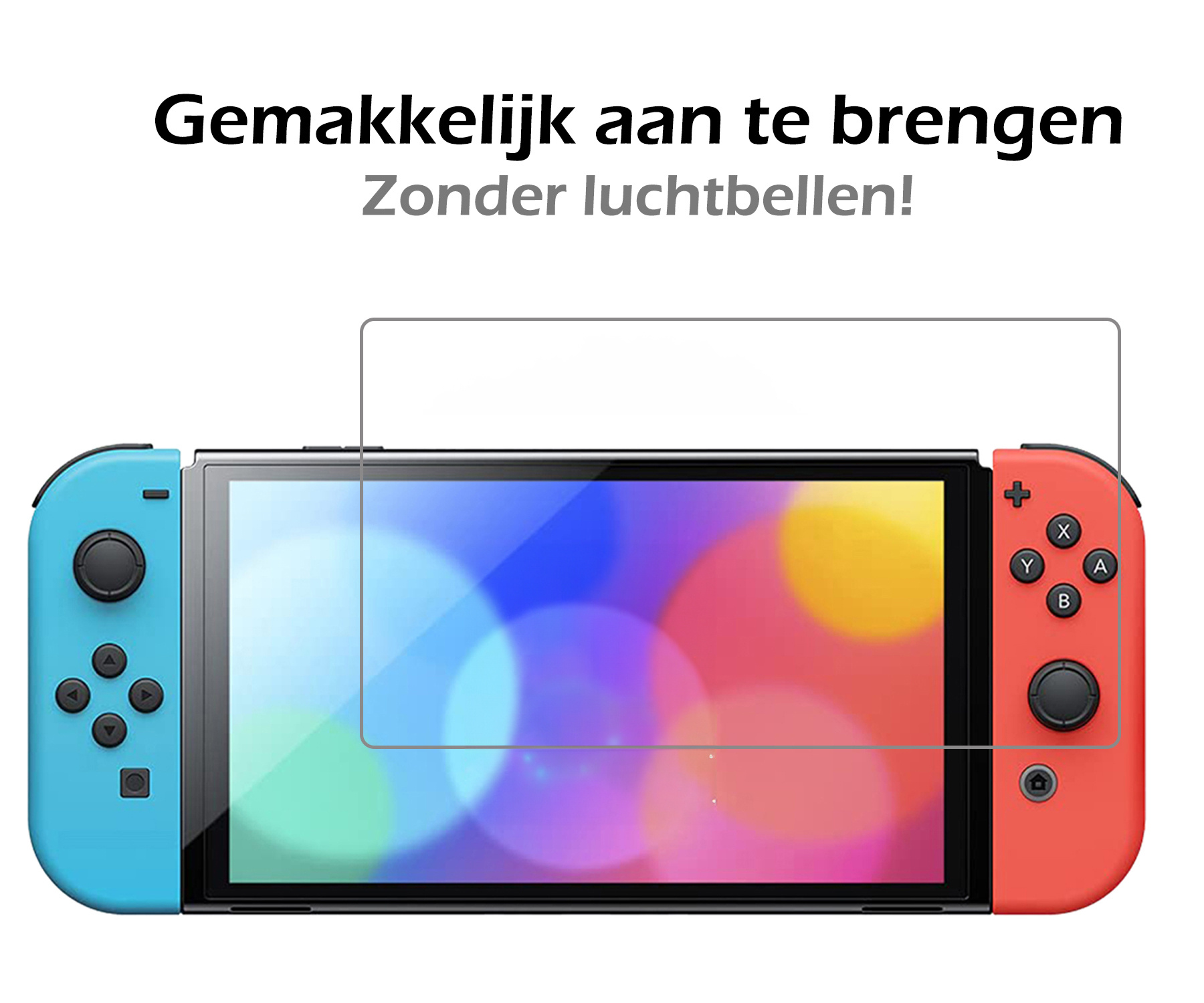 Nomfy Hoesje Geschikt voor Nintendo Switch Hoes Bescherm Case Hardcover Met Screenprotector - Hoes Geschikt voor Nintendo Switch Case - Zwart