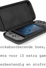 BASEY. Hoesje Geschikt voor Nintendo Switch Case Hoes Hard Cover Met Screenprotector - Bescherm Case Geschikt voor Nintendo Switch Hoes - Zwart