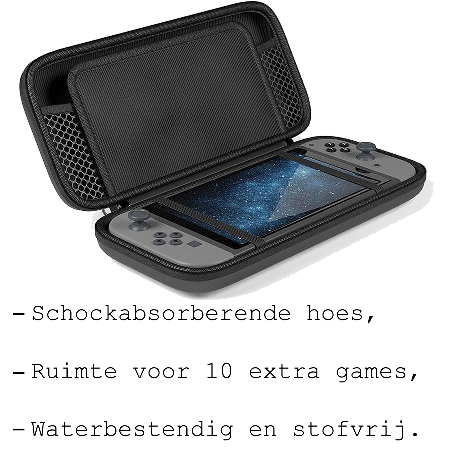 BASEY. Hoesje Geschikt voor Nintendo Switch Case Hoes Hard Cover Met Screenprotector - Bescherm Case Geschikt voor Nintendo Switch Hoes - Rood