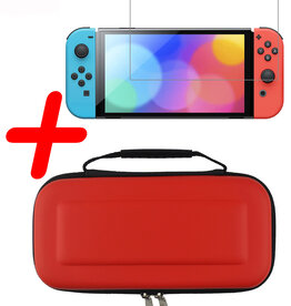 BASEY. BASEY. Nintendo Switch Hoesje Handvat Met Screenprotector - Rood