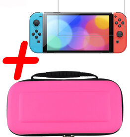 BASEY. BASEY. Nintendo Switch Hoesje Handvat Met Screenprotector - Roze