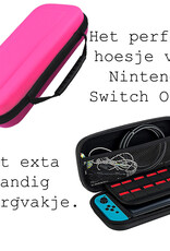 BASEY. Hoesje Geschikt voor Nintendo Switch Case Hoes Hard Cover Met Screenprotector - Bescherm Case Geschikt voor Nintendo Switch Hoes - Roze