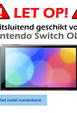 Nomfy Hoesje Geschikt voor Nintendo Switch OLED Hoes Bescherm Case Hardcover Polsbandje Met Screenprotector - Hoes Geschikt voor Nintendo Switch OLED Case - Rood