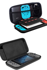 Nomfy Hoesje Geschikt voor Nintendo Switch OLED Hoes Bescherm Case Hardcover Polsbandje Met Screenprotector - Hoes Geschikt voor Nintendo Switch OLED Case - Rood