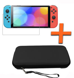 Nomfy Nomfy Nintendo Switch OLED Hoesje Met Screenprotector - Zwart