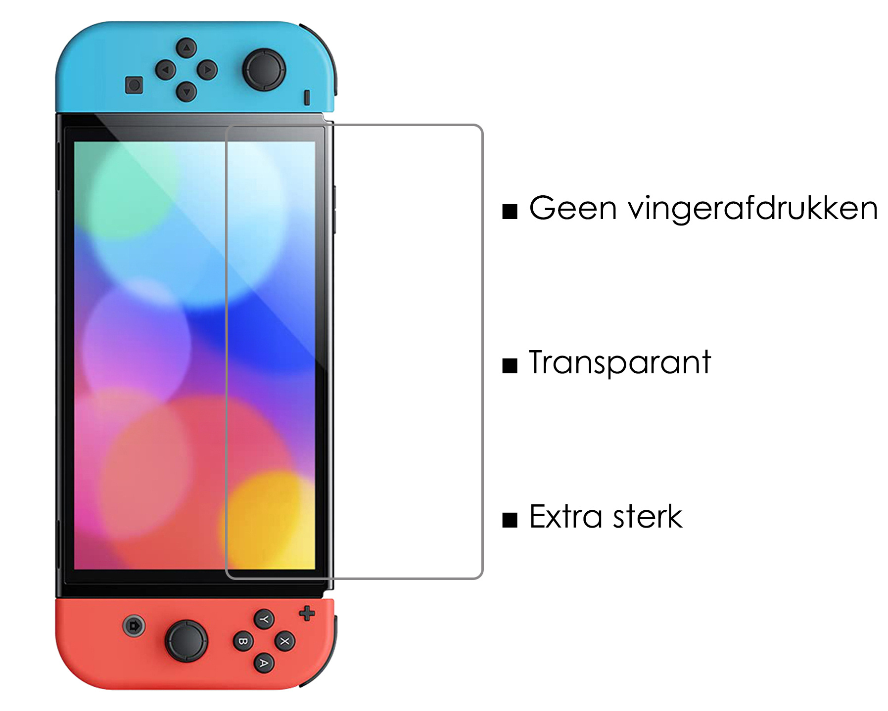 NoXx Hoesje Geschikt voor Nintendo Switch Case Hoes Hard Cover Koord Met Screenprotector - Hoes Geschikt voor Nintendo Switch Hoes - Blauw