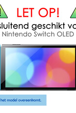NoXx Hoesje Geschikt voor Nintendo Switch OLED Case Hoes Hard Cover Koord Met Screenprotector - Hoes Geschikt voor Nintendo Switch OLED Hoes - Grijs